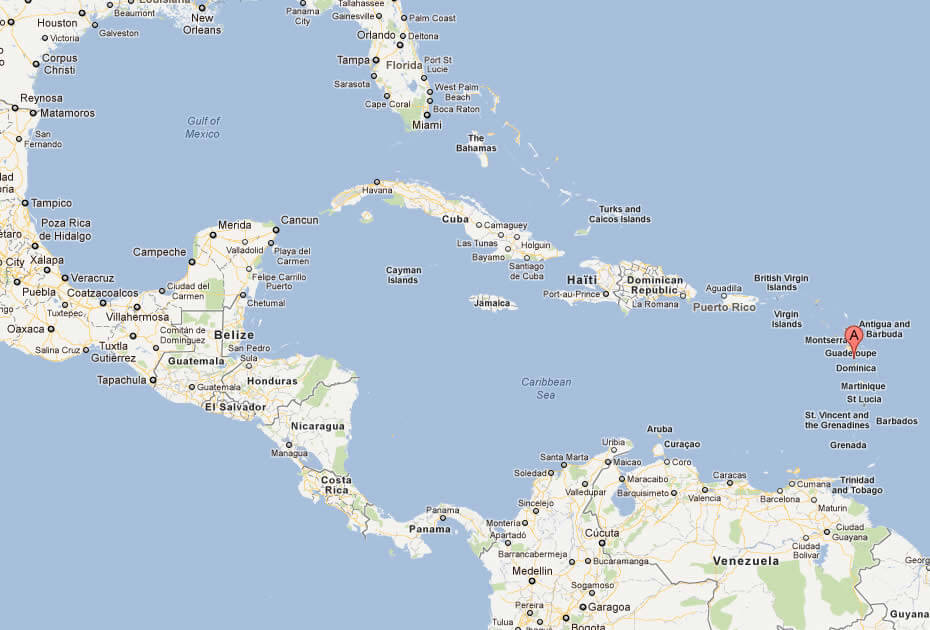 map of dominica caribbean sea